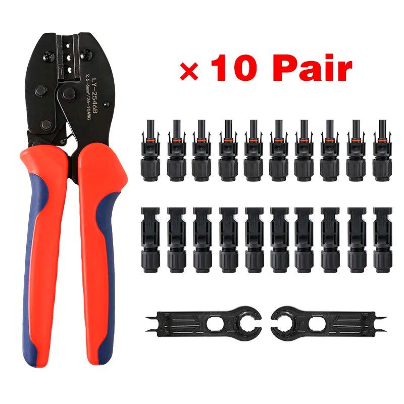 Free shipping DC Solar Connector 1000V30A Solar Panel Branch PV Connectors Connect Stecker Tool Crimping pliers Wholesale