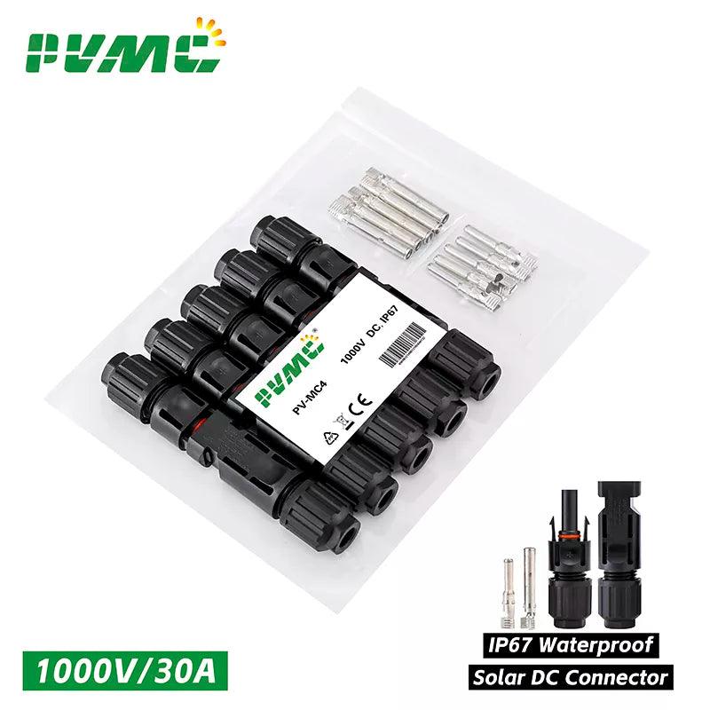 Free Shipping DC Solar Connector 1000V30A Solar Panel  Stecker Connectors Kit for PV/MC Cable 2.5/4/6mm2 1500V/45A