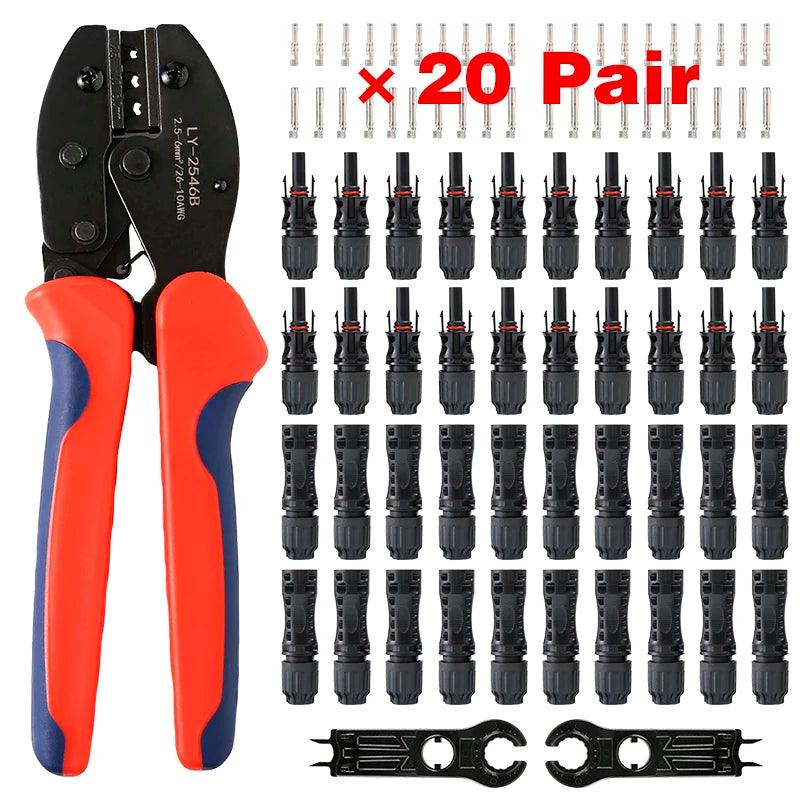 Free shipping PV Solar Connector Stecker Kit For 1500V30A Solar Panel Cable Branch DC Connectors Connect Tool Crimping pliers