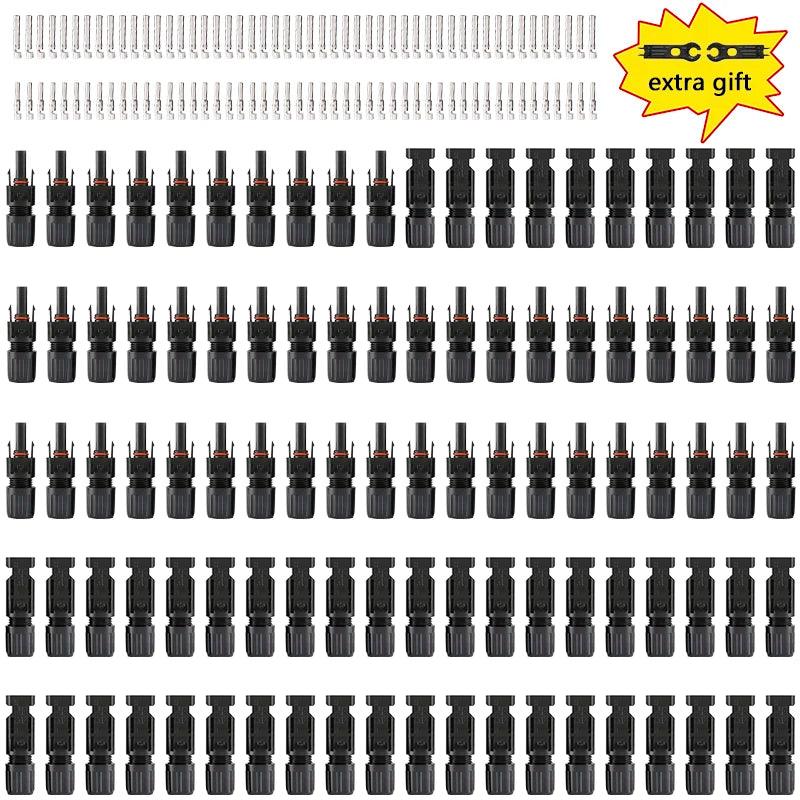 Free shipping PV004 TÜV IP68 DC Solar Connector 1000V/30A Panel Stecker PV Connectors Kit for Cable 2.5/4/6mm2 Wholesale