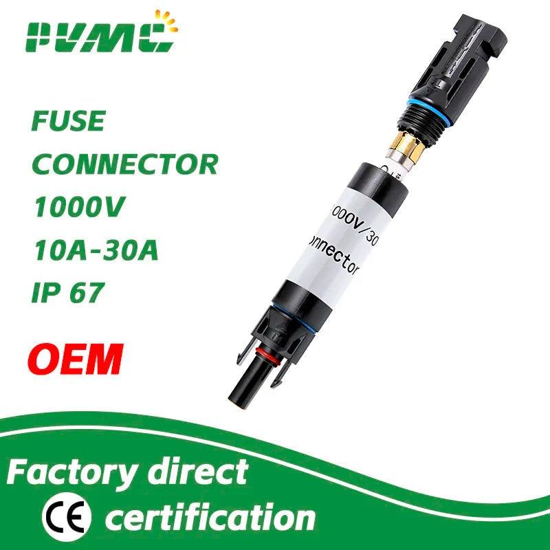 Solar PV Fuses Connector IP67 Waterproof Fuse Holder 1000VDC Fuse 10A/15A/20A/30A