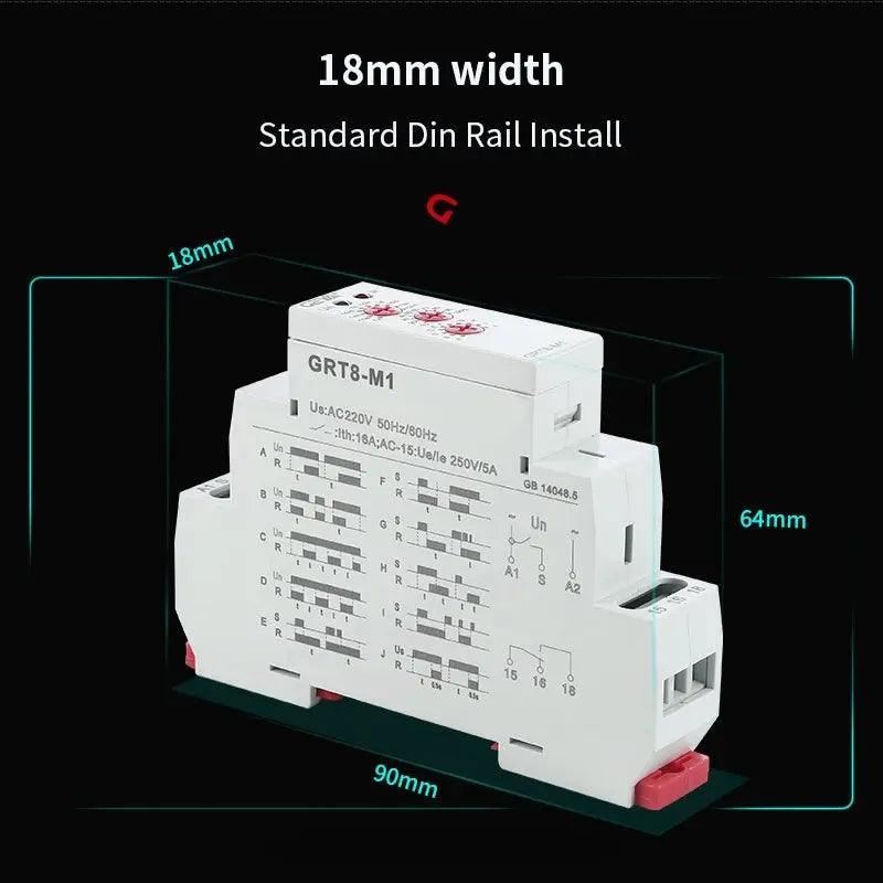 GEYA- GRT8-M 16A Multifunction Timer Relay| AC DC 12V-230V Optional - electrical center b2c,din rail timer relay