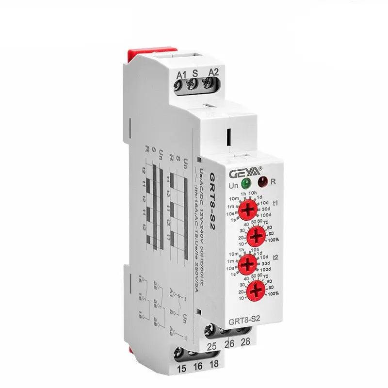 GEYA- GRT8-S Asymmetric Cycle Timer Relay|  AC/DC12V-240V optional - electrical center b2c,din rail timer relay