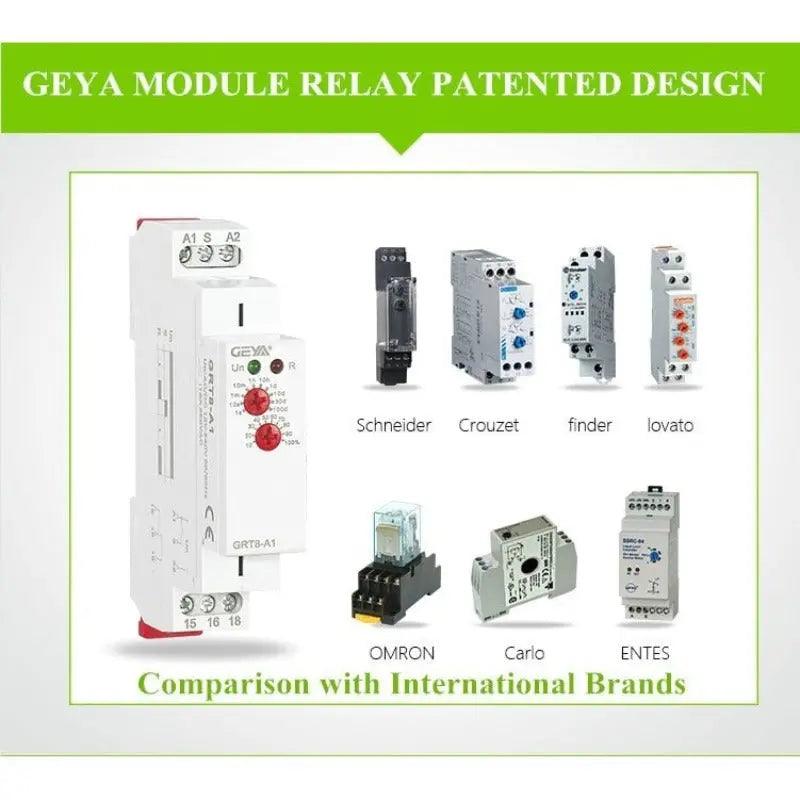 GEYA- GRT8-S Asymmetric Cycle Timer Relay|  AC/DC12V-240V optional - electrical center b2c,din rail timer relay