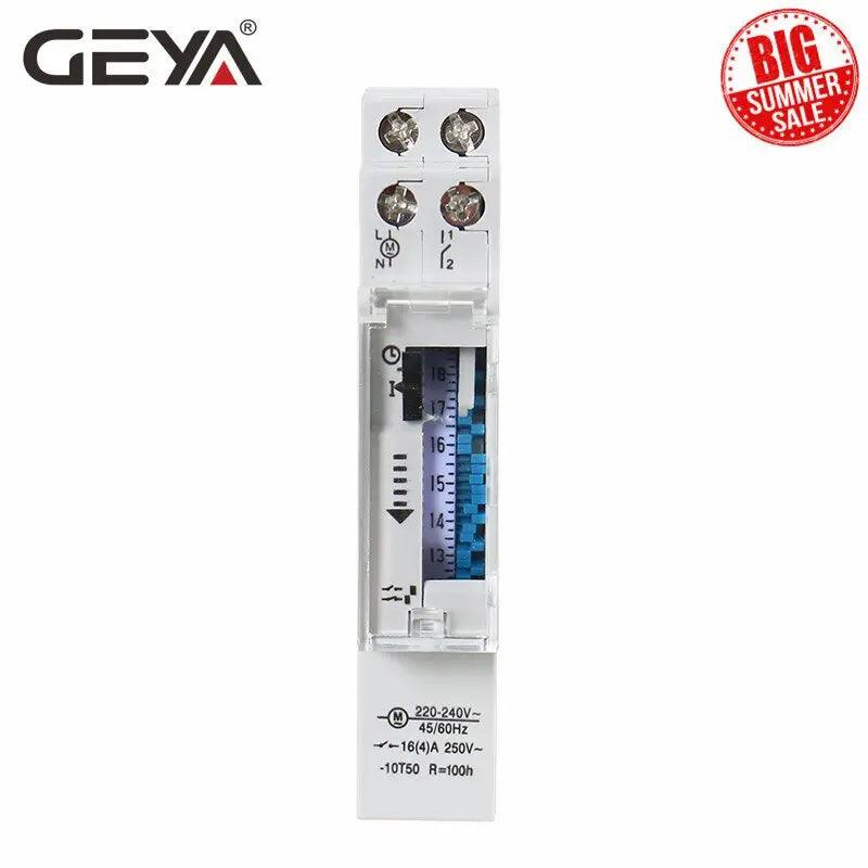 GEYA- TB45 Din Rail Mechanical Timer Switch| 96 times Time Set - electrical center b2c,din rail timer relay