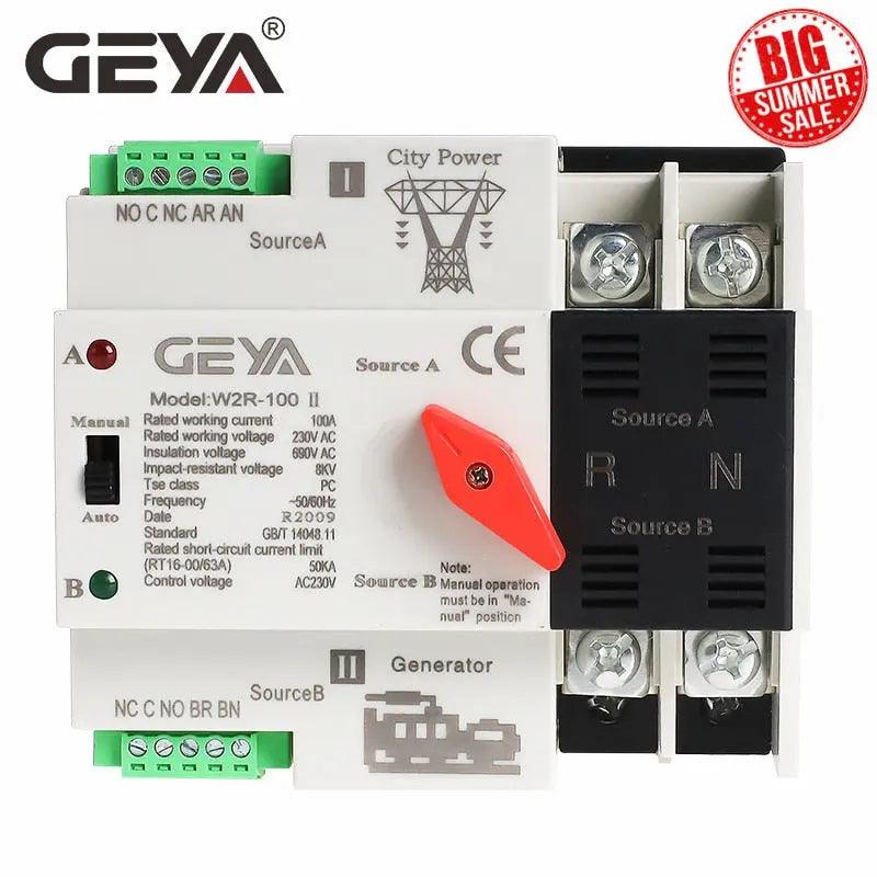 GEYA- W2R Mini ATS 2P  Automatic Transfer Switch| 25A-63A Optional - electrical center b2c