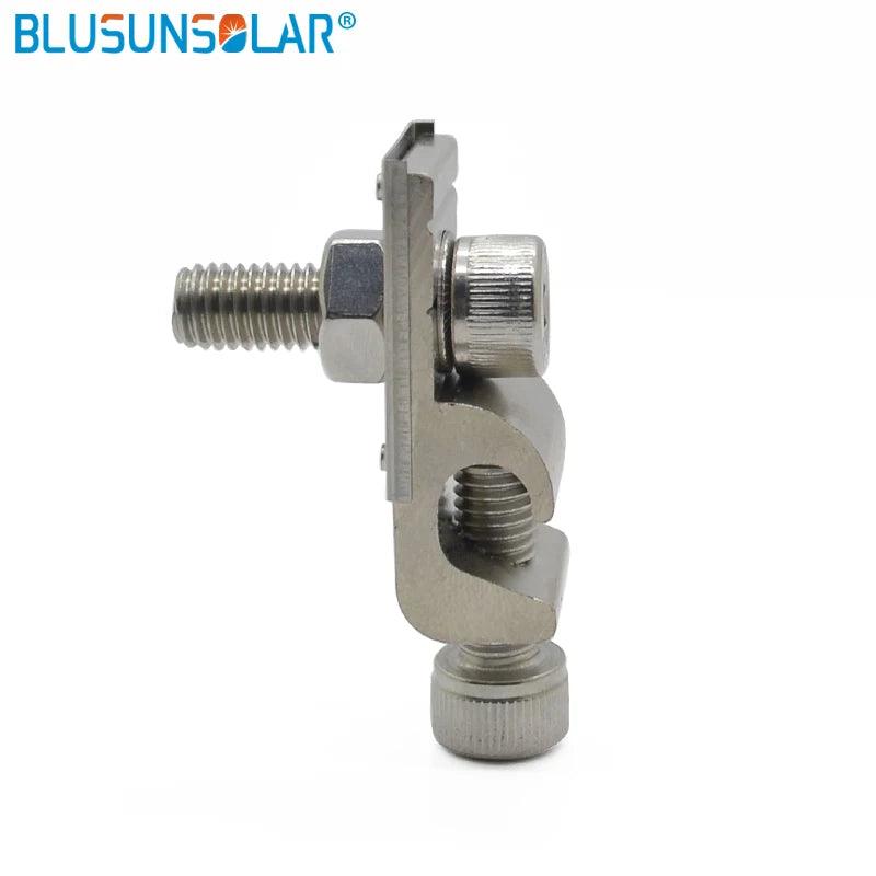 Grounding Lug Solar Mounted Bracket 304 Stainless Steel Corrosion Resistant Solar Ground  Clip for Solar Mounting System