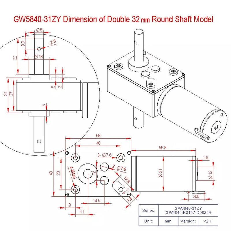 double shaft gear motor