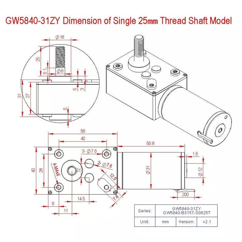 thread shaft motor