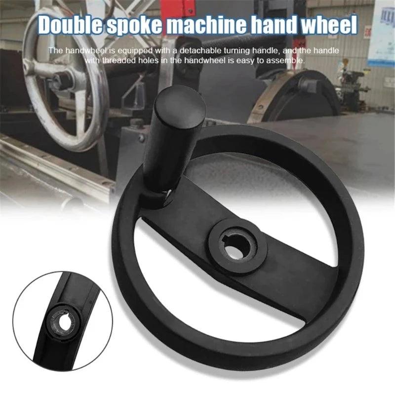 Handwheel with Revolving Grip Double Spoke Nylon Hand Wheel for Machine Tool ALI88 100 125 200mm Solid Aluminium Alloy Foldable