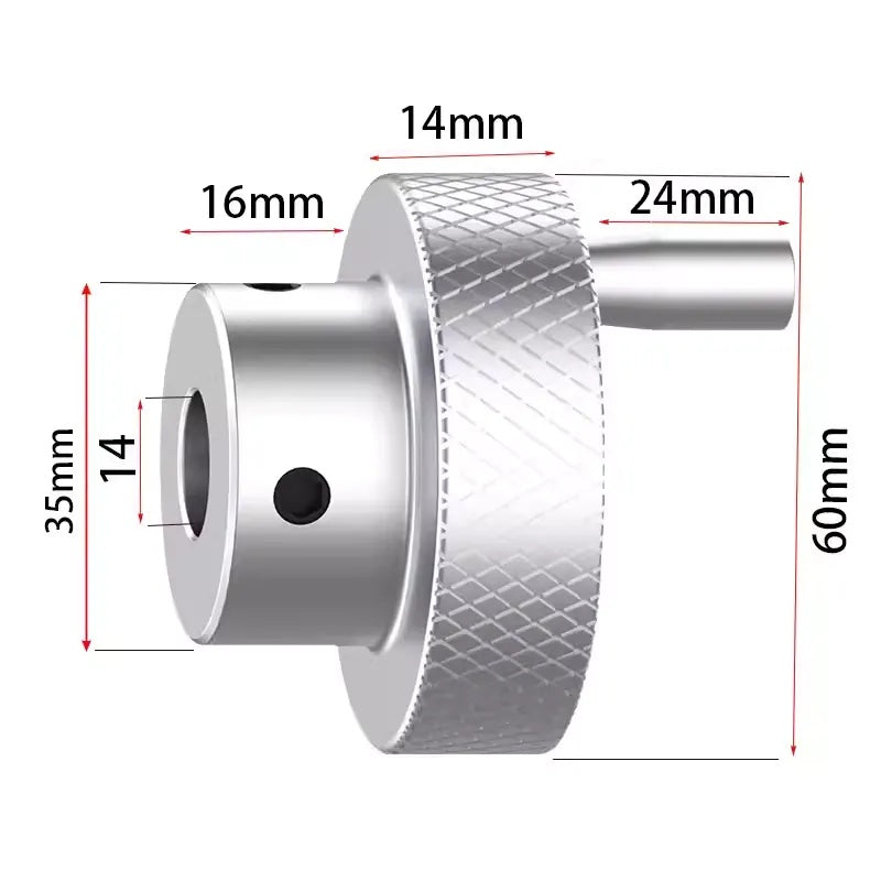 Aluminum Alloy Knurled Handwheel 50/60/80MM