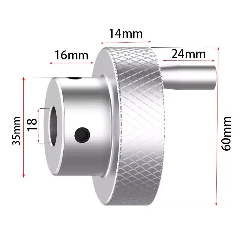 Aluminum Alloy Knurled Handwheel 50/60/80MM