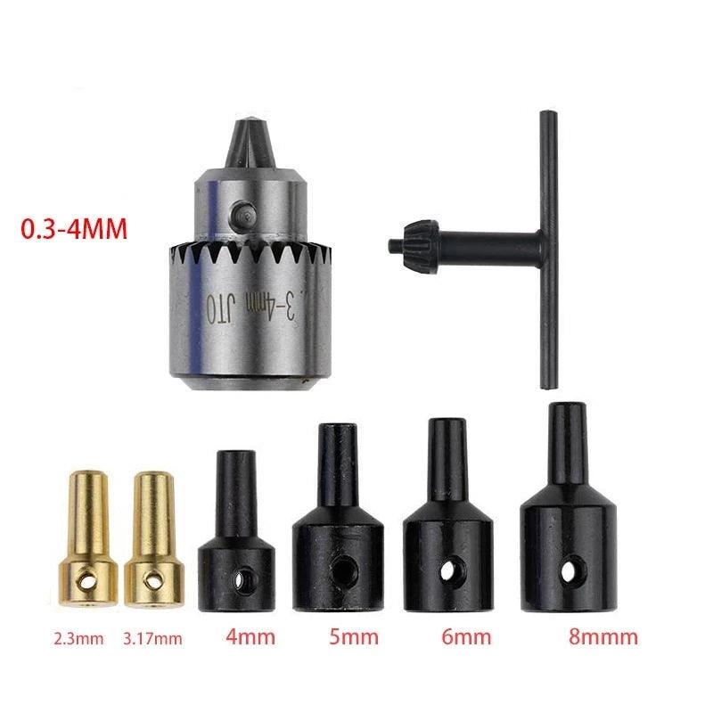 Hot Electric Drill Grinding Mini Drill Chuck Key Keyless Drill Chucks 0.3-4mm Capacity Range W/ 3.17mm Shaft Connecting Rod