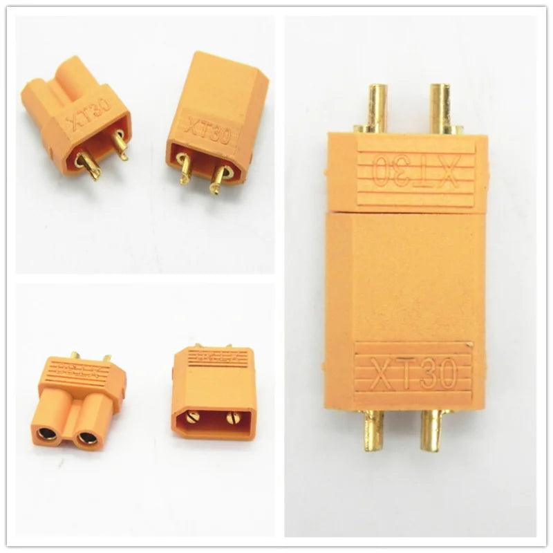 Hot Sell XT30 2mm Golden Connector / Plug Set for RC Mini Quadcopter Multicopter Airplane = 100 Pieces