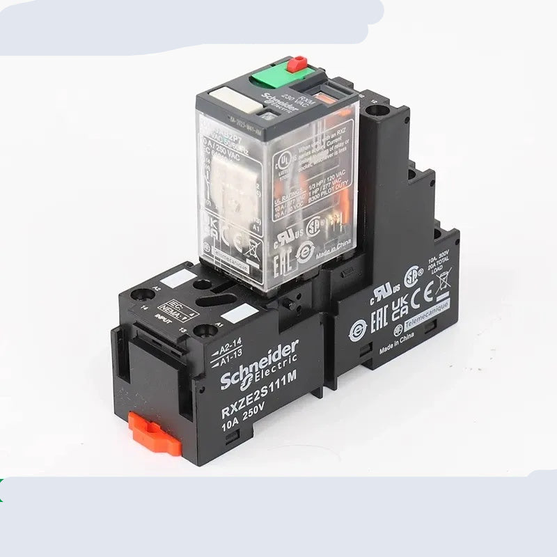 Schneider RXM3 Relay,  RXM3AB2P7, 11 Pin Relay, DC24V Relay, AC230V Relay, AC24V Relay, Relay with LED Indicator, Relay with Test Button, Schneider RXM3, Industrial Control Relay, RXZE2S111M Socket Compatible