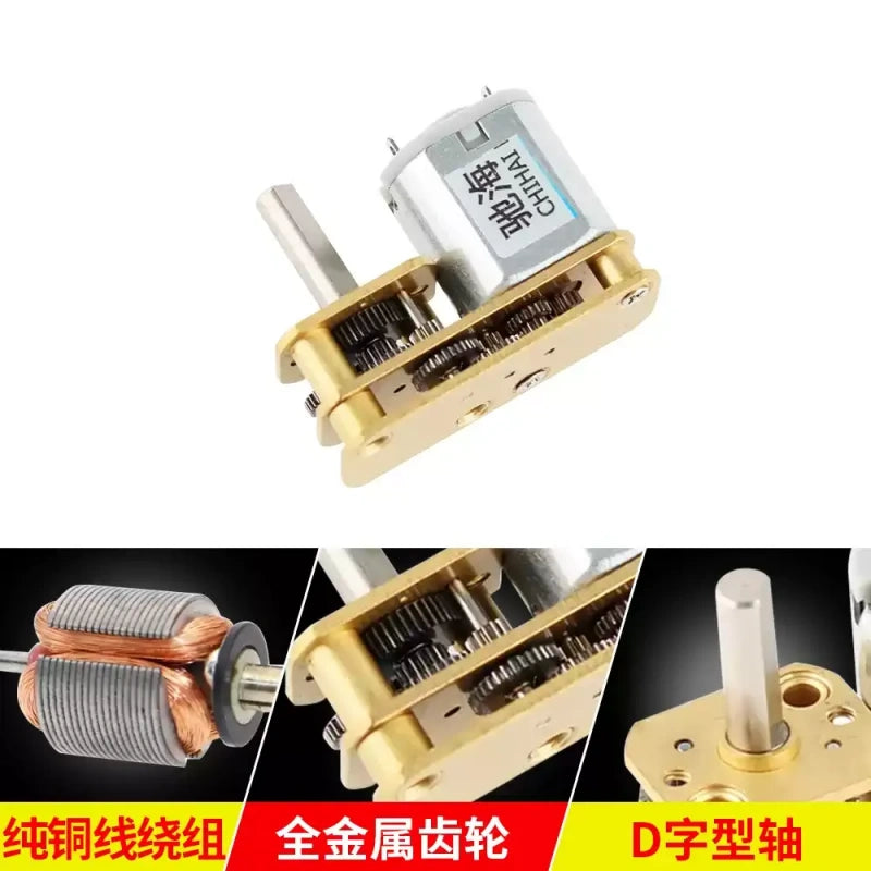 CHF-GM1024-N10, Micro DC Gear Motor, 3V DC Motor, 6V Reduction Motor, High Torque Mini Motor, 10mm Shaft Motor, D-Shape Shaft Motor, Metal Gear DC Motor, Low Speed Gear Motor, Smart Robot Motor, Robotic Arm Motor, Smart Furniture Motor, Camera Pan Tilt Motor, Factory Direct Motor, Small DC Motor