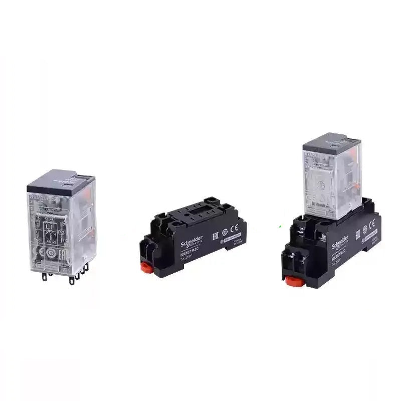 Schneider RXM Relay, Miniature Plug-in Relay, Intermediate Relay, 8 Pin Relay, 14 Pin Relay, 2NO2NC Relay, 4NO4NC Relay, DC12V/24V Relay, AC24V/230V Relay, 5A/12A/3A/6A Relay, RXM2LB2BD, RXM4AB2P7, Relay with LED Indicator, Relay with Test Button, Industrial Automation Relay, PLC Control Relay, Schneider Replacement Relay