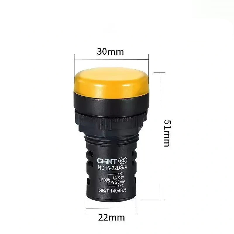 chint nd16-22ds YELLOW led indicator light,22mm panel pilot lamp