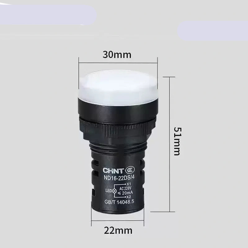 chint nd16-22ds WHITE led indicator light,22mm panel pilot lamp