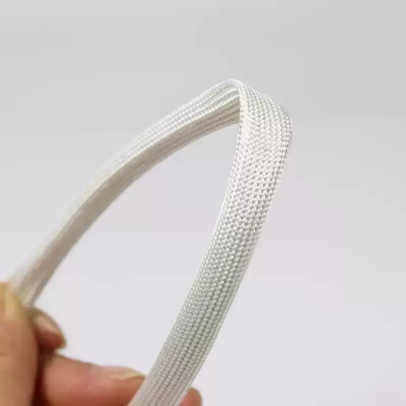 fiberglass high temperature sleeve, dingsleeve wire protector, flame retardant insulating tube, 600??? heat resistant cable wrap, electrical fiberglass braided tubing, yellow wax tube alternative, motor wiring insulation sleeve