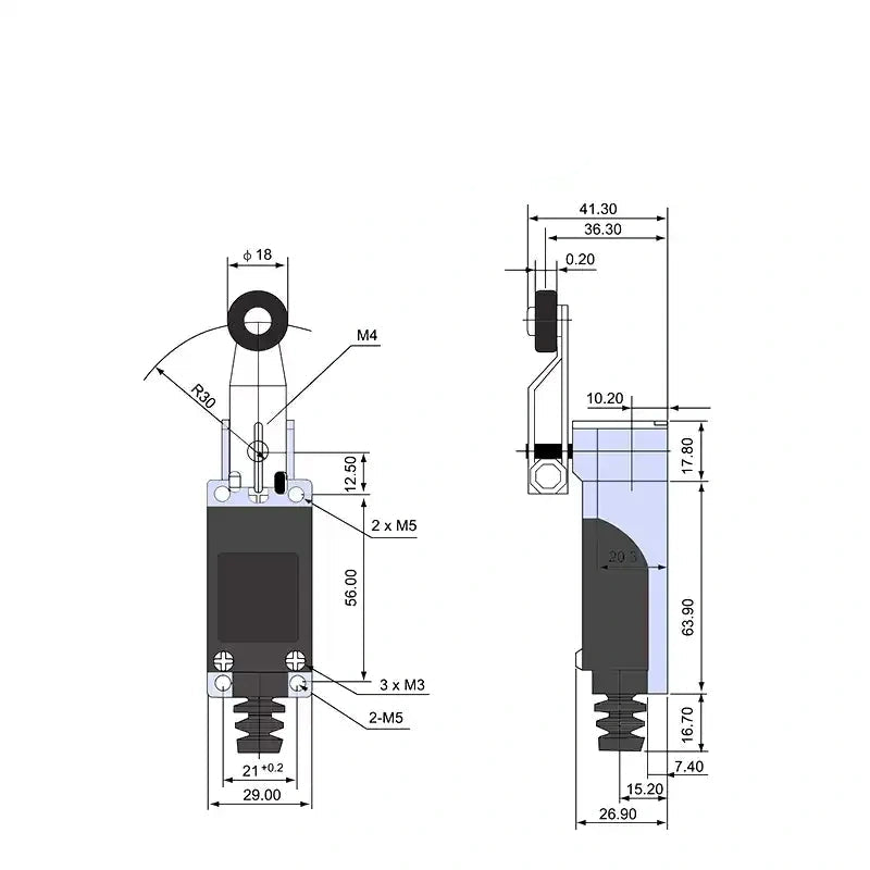 CNTD TZ8 Limit Switch ,Travel Limit Switch ,Industrial Micro Switch ,Machine Safety Switch,TZ8108 TZ8104 ,Roller Lever Switch