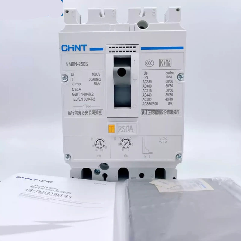 chint nm8n mccb,nm8n-125s nm8n-250s 3p moulded case breaker,63a~630a distribution circuit breaker,ac690v overload protection switch