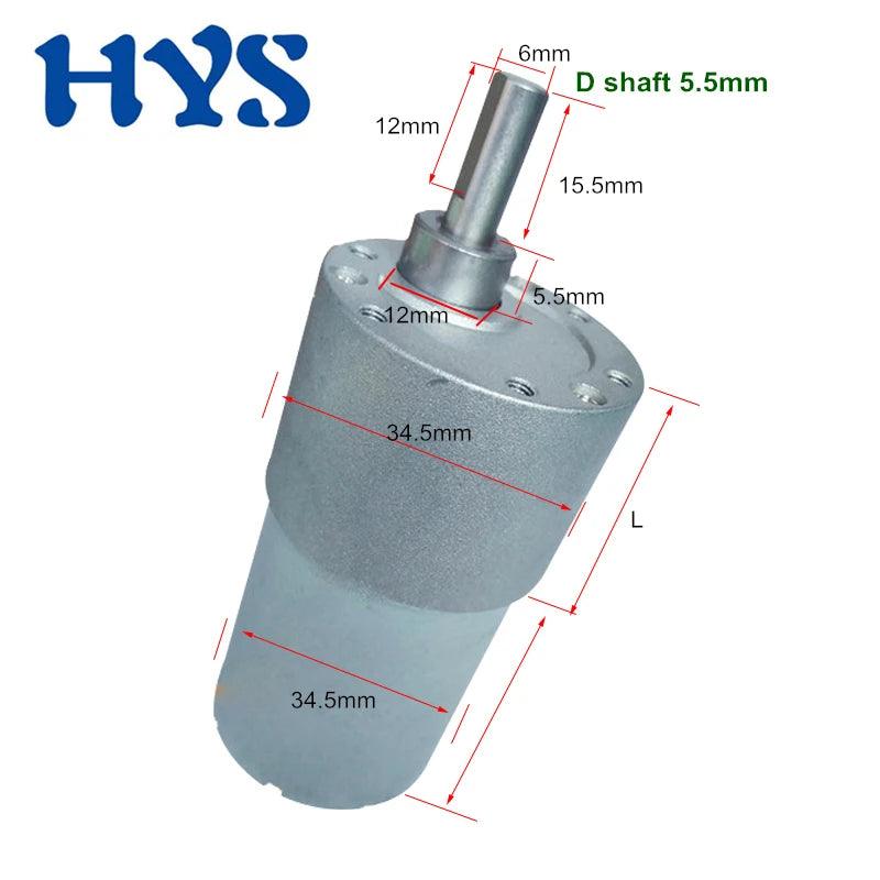 JGB37-3450 Micro DC Reduce Motor 12V 24V Reversed Can Adjustable Speed Metal Gearmotor Torque Max 60KG.cm Gearbox