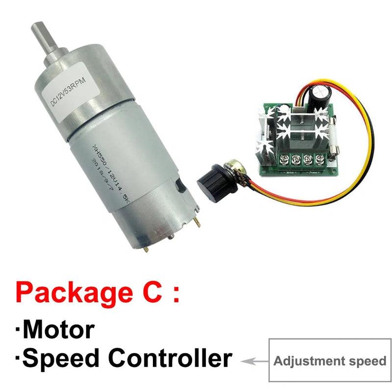 JGB37-550 DC 12V Gear Motor High Torque Max 35KG.CM High Power All MetalGearbox Reducer Speed 18rpm-2300rpm