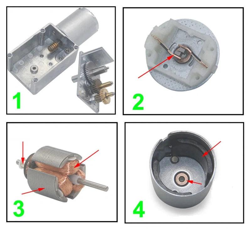 JGY-370 Double Shaft 12V DC Electric Motor 24V DC Motor 6V Worm Gear Motor 370