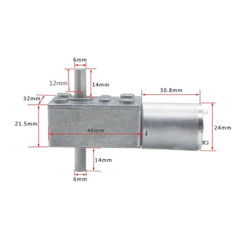 JGY-370 Double Shaft 12V DC Electric Motor 24V DC Motor 6V Worm Gear Motor 370