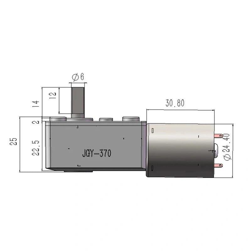 JGY370 Mini DC Motor 6V 12V 24V 6RPM to 210RPM High Torque Speed Reducer Metal Worm Gear Box Motors Reversible 370 Electric