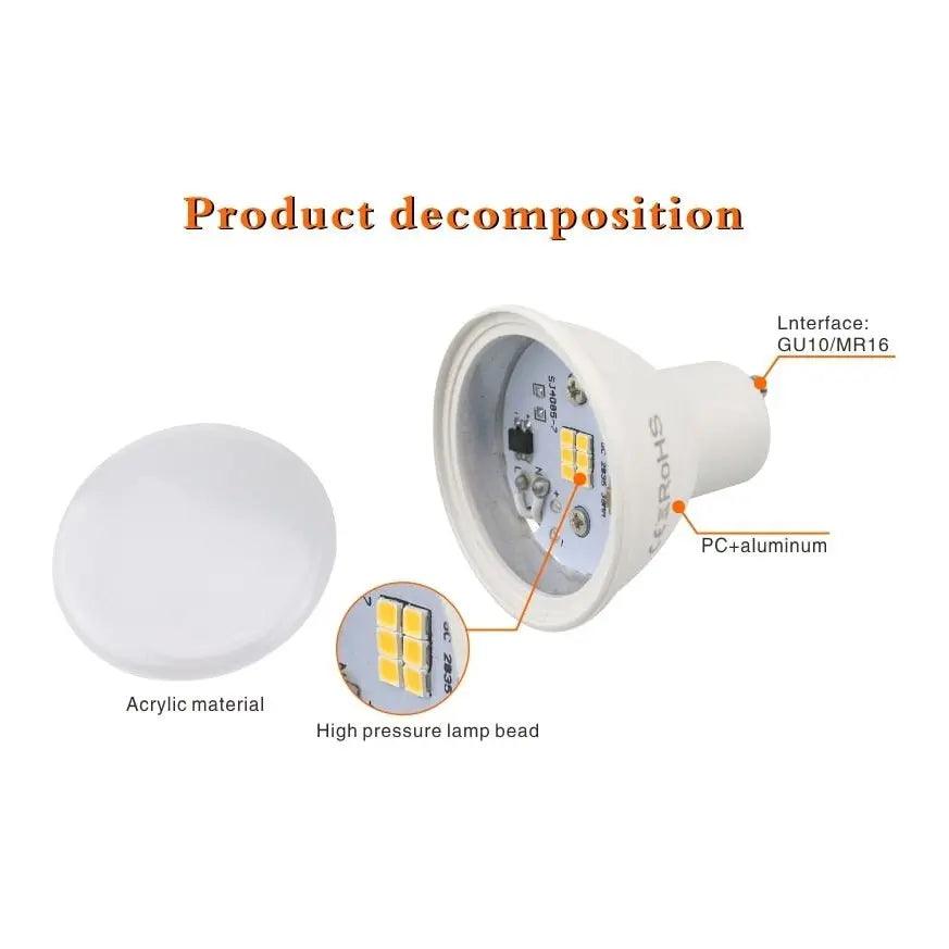 LATTUSO- 10Pcs/Lot GU10 MR16 Led Bulb| E27 E14 Cold/Warm light optional - electrical center b2c