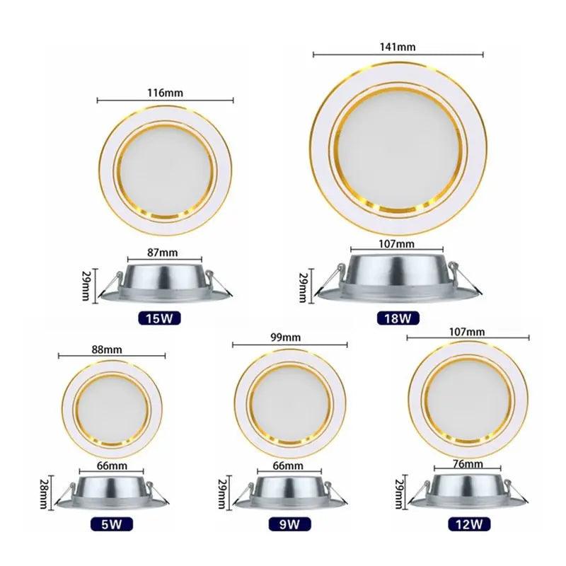 LATTUSO- 10pcs/lot LED Ceiling Lamp Downlight | 5W-18W Warm/White/Cold optional - electrical center b2c