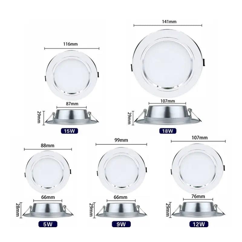 LATTUSO- 10pcs/lot LED Ceiling Lamp Downlight | 5W-18W Warm/White/Cold optional - electrical center b2c