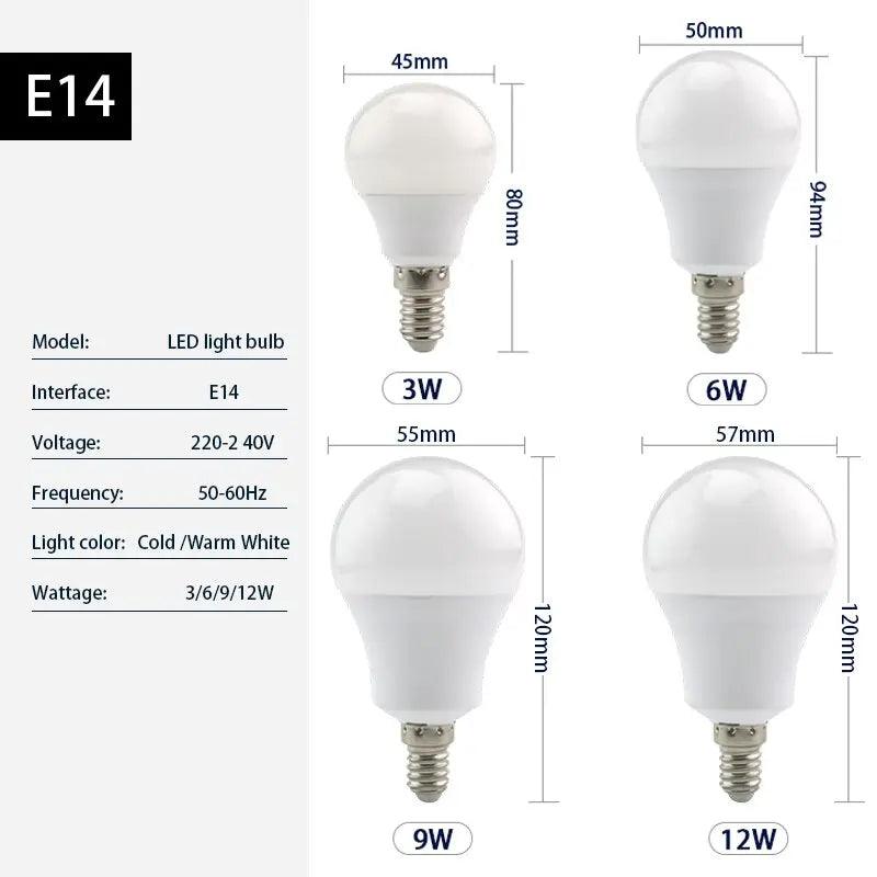 LATTUSO- 2Pcs/Lot  LED Bulb E14 E27 /3W -20W optional - electrical center b2c