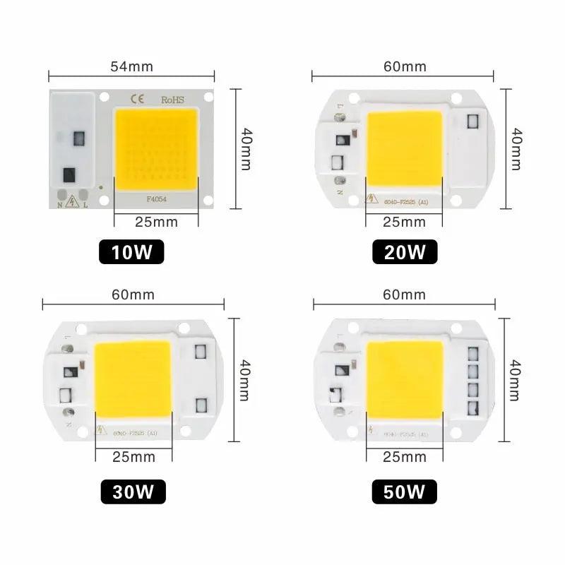 LATTUSO- 2pcs/lot LED COB Lamp Chip| 10W-50W Cold/Warm light optional - electrical center b2c