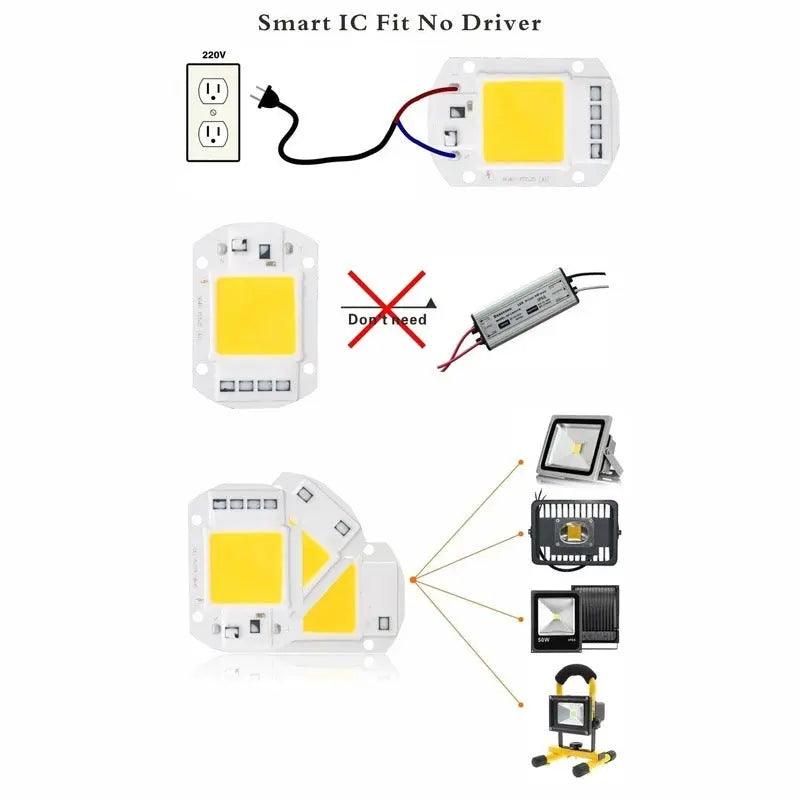 LATTUSO- 2pcs/lot LED COB Lamp Chip| 10W-50W Cold/Warm light optional - electrical center b2c