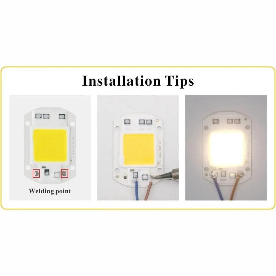 LATTUSO- 2pcs/lot LED COB Lamp Chip| 10W-50W Cold/Warm light optional - electrical center b2c