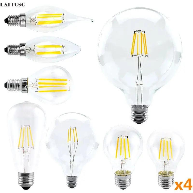 LATTUSO- 4pcs/lot LED Edison Bulb 220V /C35 A60 G80 G95 G125 optional - electrical center b2c