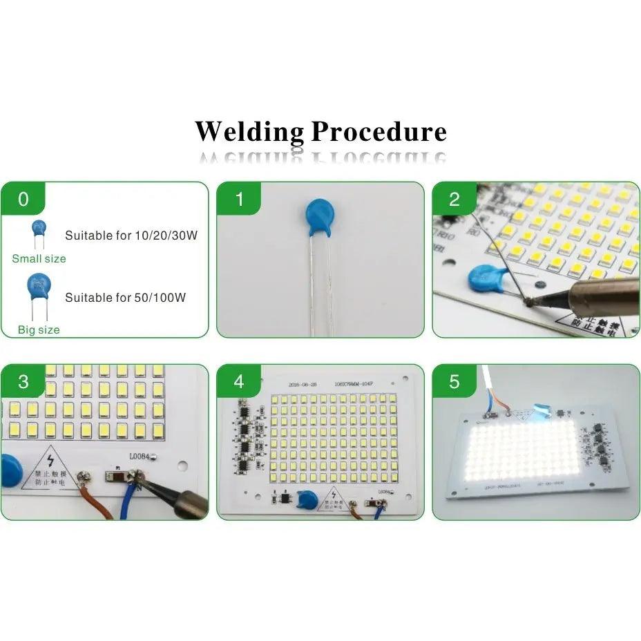 LATTUSO- 6pcs/lot Floodlight COB Chip SMD 2835 5730| 10W-100W optional - electrical center b2c