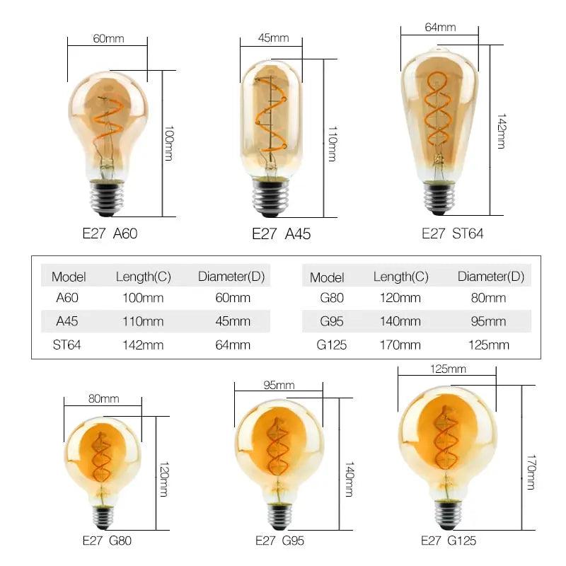 LATTUSO- LED- Filament Bulb Spiral Light/ 4W 2200K /C35 T45 optional - electrical center b2c