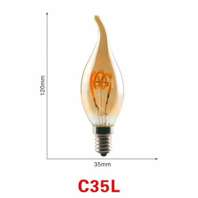 LATTUSO- LED- Filament Bulb Spiral Light/ 4W 2200K /C35 T45 optional - electrical center b2c