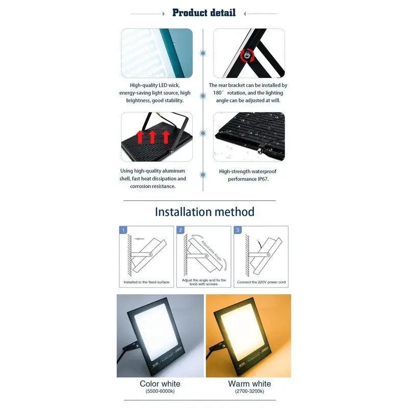 LED Flood Light AC220V High Brightness IP67 | 10W-150W optional - electrical center b2c