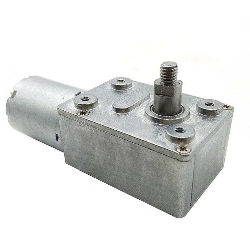 Metal Worm Gearbox DC Motor M5 Shaft 6V 12V 24V High Torque Speed Reducer 6RPM to 210RPM Motor Reversible Electric Engine JGY370