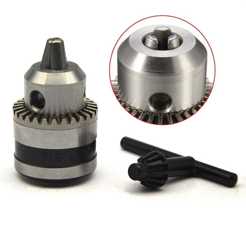 Mini Electric Drill Chuck 0.6-6mm Mount B10 Taper Connector Rod Motor Shaft Chuck For Drill With Adapter Key Wrench Power Tool