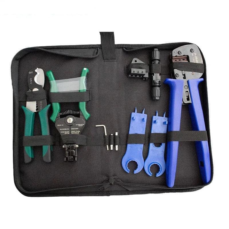 Multi Tools Wire Crimper Tools Kit Cable Solar Terminal Crimper +Wire Cutter+ Wire Stripper+spanner Wrench + Solar Connector