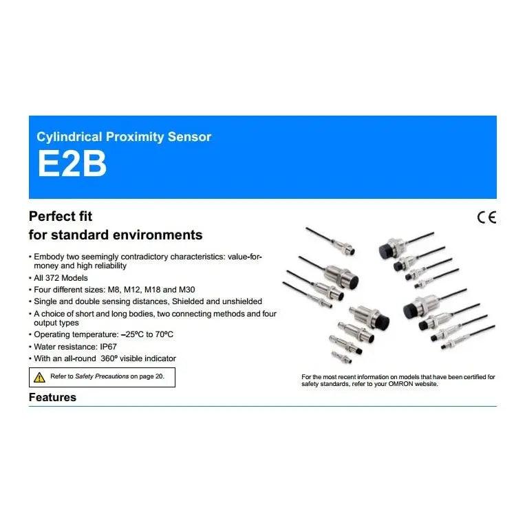 Omron- Cylindrical Proximity Sensor E2B series E2B-S08 M8 optional - electrical center b2c