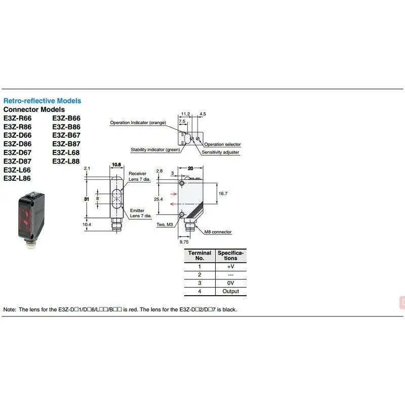 Omron- Photoelectric Sensor| Distance-settable Spec optional - electrical center b2c