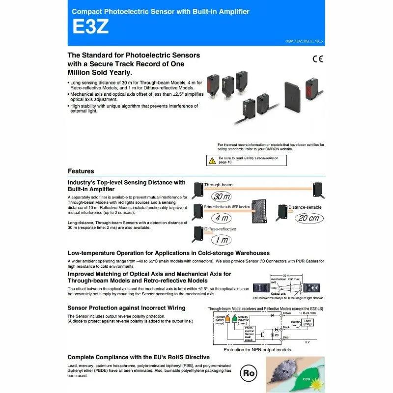 Omron- Photoelectric Sensor| Distance-settable Spec optional - electrical center b2c