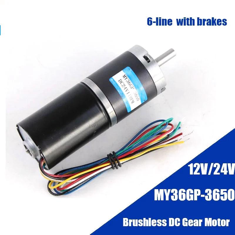 Planetary Reducer Motor DC 12V 24V Brushless High Torque 100KG Speed 11rpm To 1540rpm Metal Gear BLDC Motor Low Noise Electric